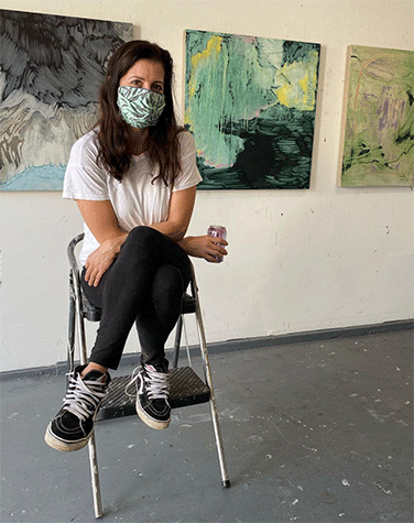 Sydney Croskery in her studio, December 2020