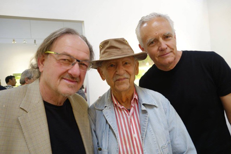 Tom Wudl, Charles Garabedian, and Craig Krull at the gallery reception for Astrid Preston's exhibition, 