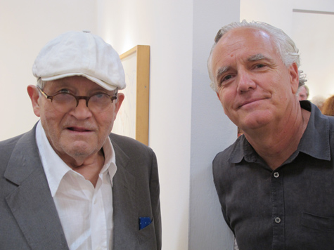 David Hockney and Craig Krull at Don Bachardy's reception at Craig Krull Gallery