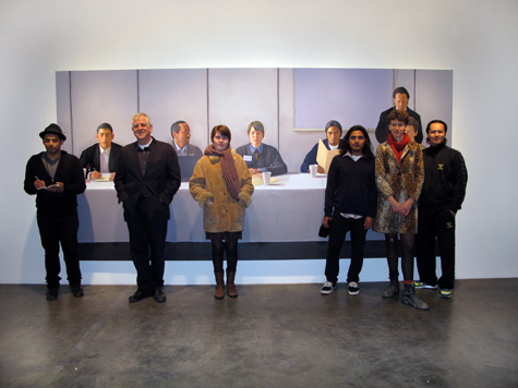 Dan McCleary and the models for "Panel Discussion", 2011