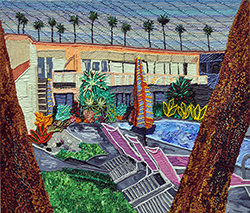 CAROLINE LARSEN - Palm Springs Hotel Life, painting, weaving, car, crash