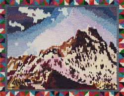 CAROLINE LARSEN - Braided Mountain, painting, weaving, mountain