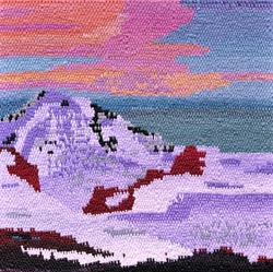 CAROLINE LARSEN - Purple Sky, painting, weaving, mountain