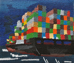 CAROLINE LARSEN - Rena, painting, weaving, ship, boat