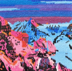 CAROLINE LARSEN - Walking on the Sun (Swiss Alps), painting, weaving, mountain