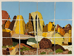 Deborah McAfee - Fragmented, quilted collage of Joshua Tree