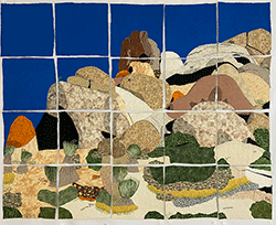 Deborah McAfee - Divergence, quilted collage of Joshua Tree