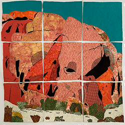 Deborah McAfee - Fragmented, quilted collage of Joshua Tree