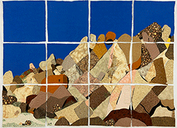 Deborah McAfee - Incongruity, quilted collage of Joshua Tree 