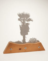 JERRY MCMILLAN - photo-etched aluminum palm tree with wood base