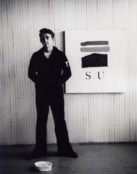 JERRY MCMILLAN - Ed Ruscha in his Naval Uniform with painting SU