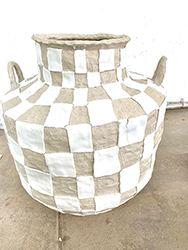 Brittany Mojo - Checkered Juggy, ceramic, jug, vessel, sculpture