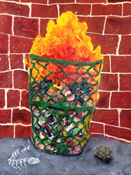 MARK POSEY - Firestarter, painting, still life, los angeles, trash can