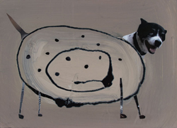 HOLLY ROBERTS - Dog with Spots, collage, photography, painting