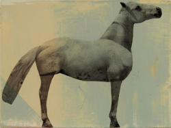 HOLLY ROBERTS - Horse with Blue, collage, photography, painting