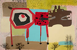 HOLLY ROBERTS - Hungry Bear, collage, photography, painting