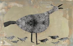 HOLLY ROBERTS - Mother Bird, collage, photography, painting