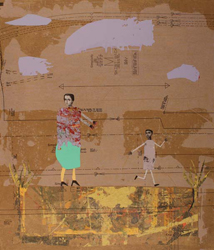 HOLLY ROBERTS - Mother and Son, collage, photography, painting