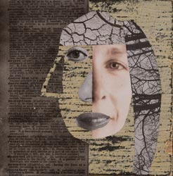 HOLLY ROBERTS - Woman with Three Faces, collage, photography, painting