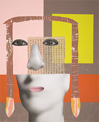 HOLLY ROBERTS - Young Woman Watching, collage, photography, painting
