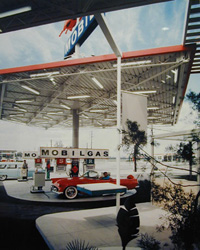 JULIUS SHULMAN - Gas Station at Disneyland, CA, 1957