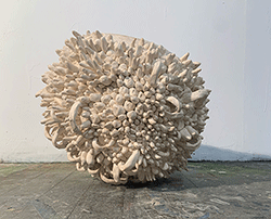 Diane Silver - The Rapture, vessel, ceramic, barnacles, handles