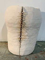 Diane Silver - Vessel with Chain and Cable, ceramic, pot, marks