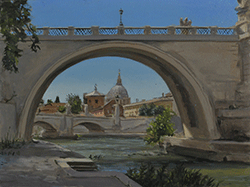 Marc Trujillo - Ponte Sant'Angelo, Rome, painting, plein air, oil, bridge, river