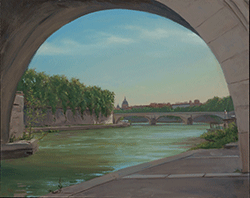 Marc Trujillo - Ponte Sant'Angelo, Rome, painting, plein air, oil, bridge, river