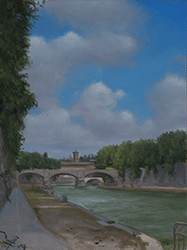 Marc Trujillo - Ponte Sisto, Rome, painting, plein air, oil, bridge, river