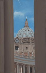 Marc Trujillo - Saint Peter's Square, Rome, painting, plein air, oil, dome