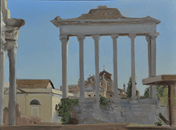 Marc Trujillo - Temple of Saturn, Rome, painting, plein air, oil, ruins