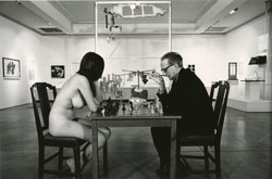 JULIAN WASSER - Duchamp Playing Chess with a Nude Eve Babitz, Pasadena Art Museum