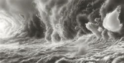 HILARY BRACE - charcoal drawing, landscape, clouds