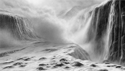 HILARY BRACE - charcoal drawing, landscape, waterfall