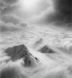 HILARY BRACE - charcoal drawing, landscape, sky