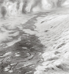 HILARY BRACE - charcoal drawing, landscape, clouds