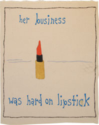 MICHAEL DEYERMOND - Her Business Was Hard on Lipstick, painting, California, conceptual