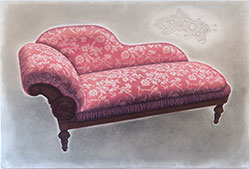 LAURA FORMAN - Untitled, pastel, drawing, lounge, chaise, surrealism, realism