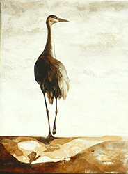 JAMES GRIFFITH - Crane, painting, tar, abstract, figurative, animals