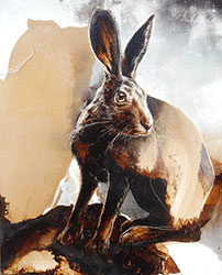 JAMES GRIFFITH - Hare - Relative, painting, tar, animal, studies, rabbit, realism, abstract