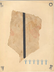 GEORGE HERMS - Untitled, Black Line, abstract, mixed media, collage, LOVE in four corners of paper