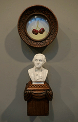 BRUCE RICHARDS - Washington's Dilemma, cherries, bust, George Washington, ceramic, found objects, assemblage